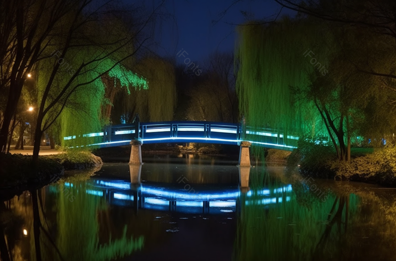济南大明湖凝雪桥夜景湖边的柳树树木湖水倒映亮着灯的古桥旅游景点室外风景图像摄影,高清,摄影图,摄影图片,图片大全,摄影图免费下载